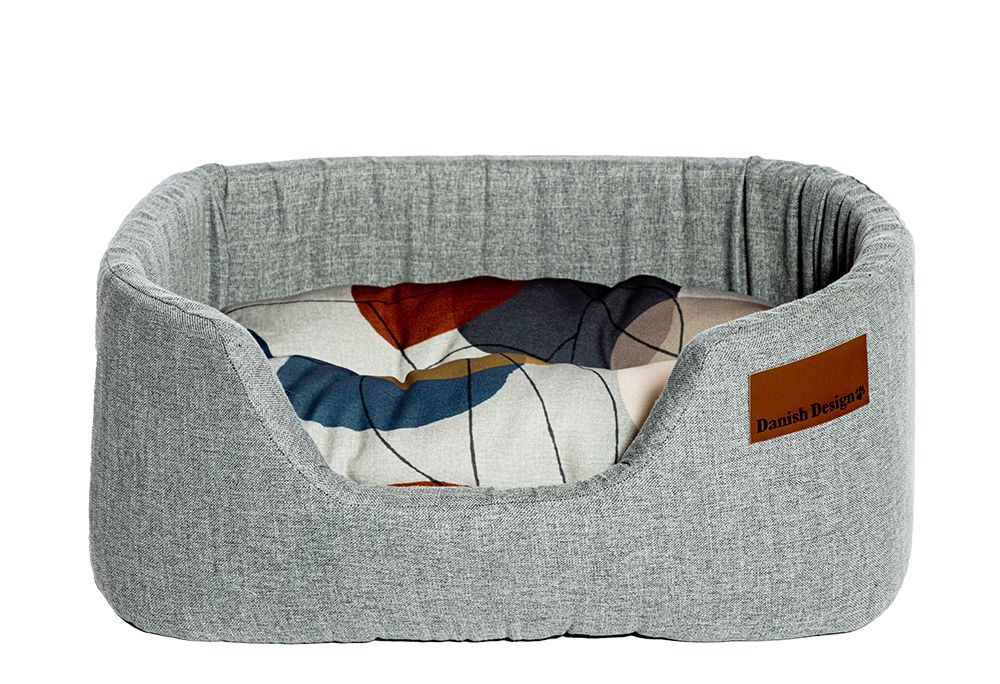 Colour Block Silver Dog Bed